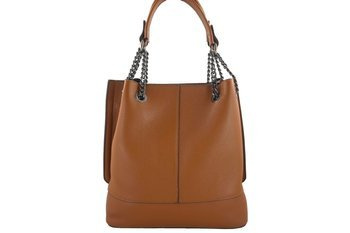 Modna torebka skórzana damska - Brązowa jasna