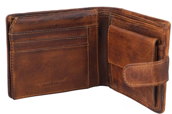 Ekskluzywny portfel męski z zapięciem - Brązowy 