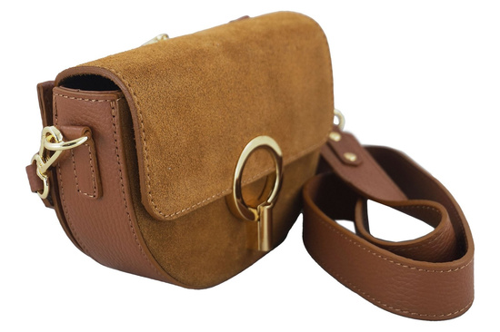 Modna torebka wizytowa skórzana - Brązowa jasna