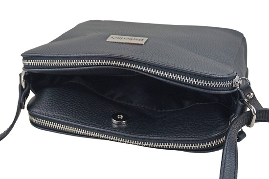 Torebka skórzana damska włoska - Czarna 