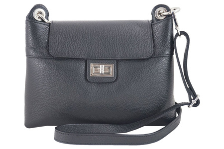 Torebka damska skórzana crossbody - Zielona ciemna