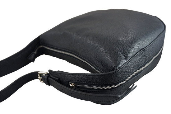 Modna skórzana torebka na ramię - Czarna 