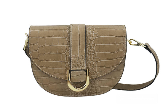 Listonoszka damska croco - Beżowa 