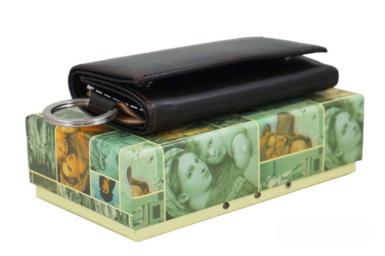 Etui skórzane na klucze / portfel - Brązowe ciemne 