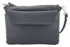 Torebka listonoszka skórzana - trzykomorowa - Szara ciemna
