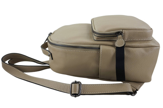 Elegancki plecak skórzany - Beżowy