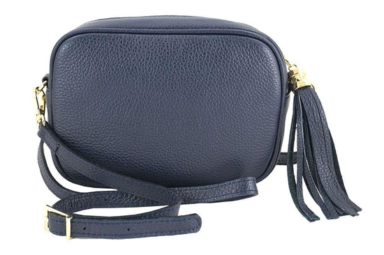 Modna listonoszka skórzana damska - Szara jasna