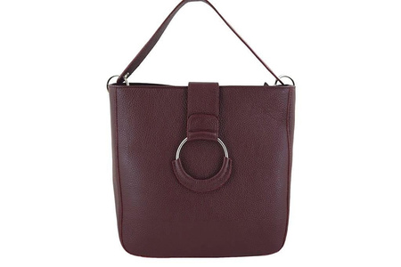 Torebki skórzane damskie - Barberini's - Beżowa ciemna