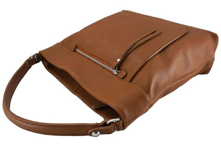 Torebka skórzana damska - Barberini's - Brązowa jasna