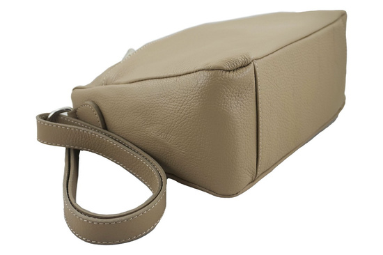 Torebka ze skóry naturalnej - listonoszka  Beżowa 