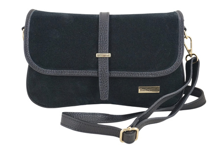 Zamszowa torebka damska Barberinis - Czarna 