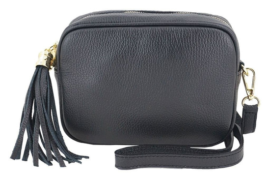 Modna listonoszka skórzana damska - Szara jasna