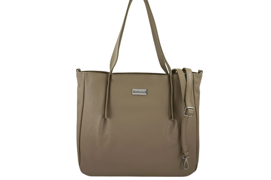 Shopperka damska skórzana Barberinis - Beżowa 