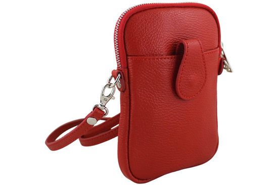 Skórzane etui na telefon - Czerwone jasne