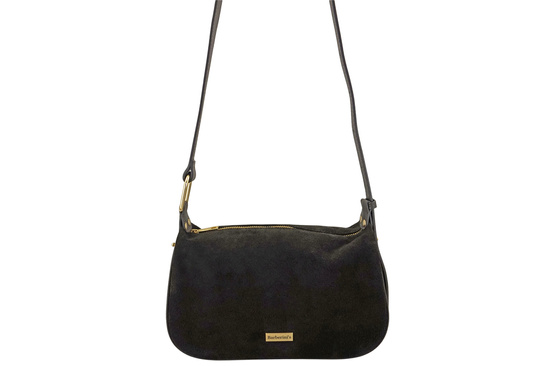 Elegancka torebka zamszowa na ramię - Brązowa ciemna 