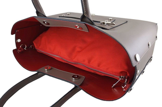 Torebka damska włoska - Barberini's - Szara ciemna 