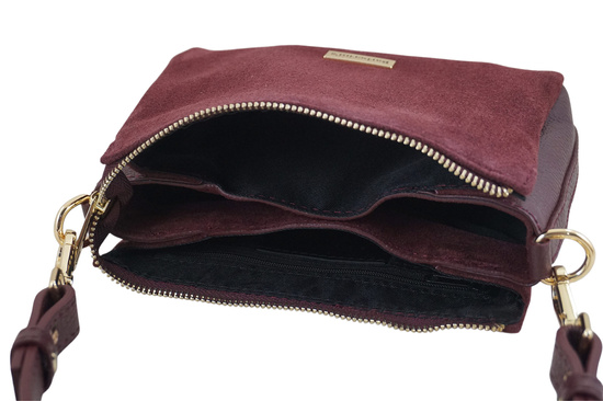 Zamszowa listonoszka damska Barberinis - Bordowa 