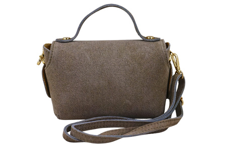 Mała torebka zamszowa wizytowa - Beżowa ciemna