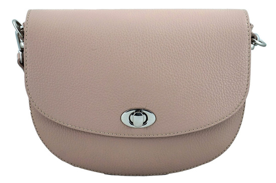 Listonoszka skórzana z ozdobnym zapięciem - Czarna