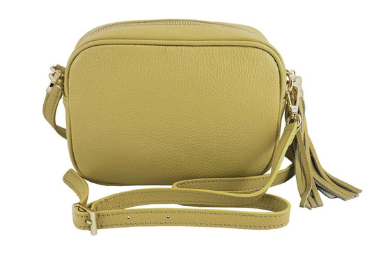 Modna listonoszka skórzana damska - Szara jasna