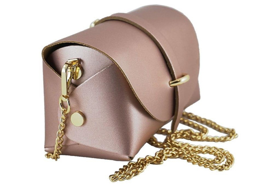 Modna listonoszka wizytowa skórzana - Granatowa 