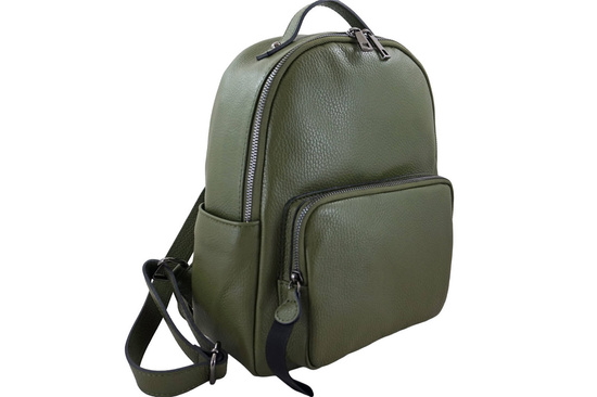Elegancki plecak skórzany - Zielony 