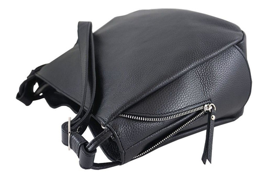 Torebka skórzana worek damska - Granatowa 