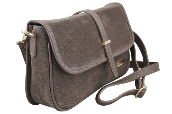 Zamszowa torebka damska Barberinis - Beżowa ciemna