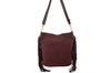 Zamszowa torebka boho z frędzlami - Bordowa