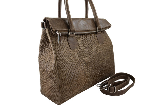 Elegancka torebka do pracy - Beżowa ciemna 