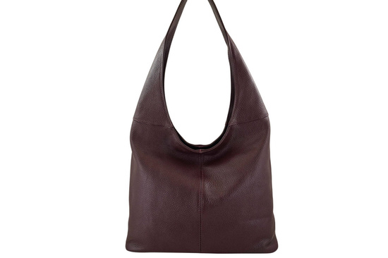 Modna torebka worek na szerokim uchwycie - Bordowa