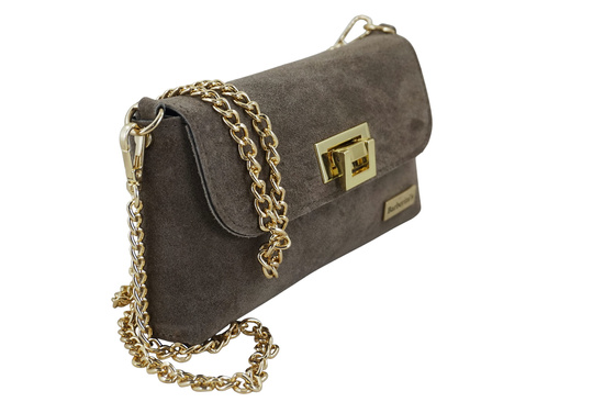 Zamszowa kopertówka na łańcuszku Barberinis - Beżowa ciemna 