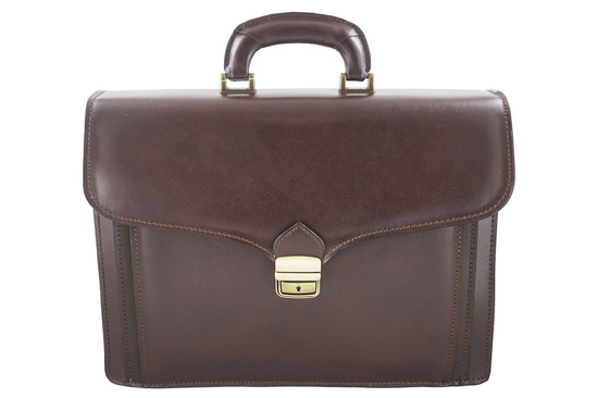Teczka męska ze skóry naturalnej - Brązowa ciemna