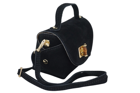 Mała torebka zamszowa wizytowa - Czarna 