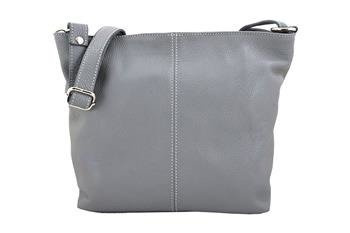 Listonoszki damskie skórzane - Szare jasne