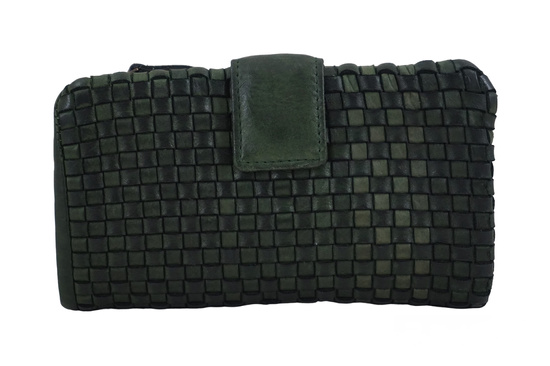 Ekskluzywny portfel z miękkiej skóry - Zielony ciemny