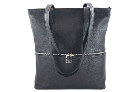 Worki skórzane klasyczne A4 z kieszenią - Brązowy jasny