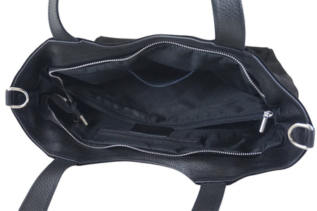 Torebka damska zamszowa typu worek - Czarna  