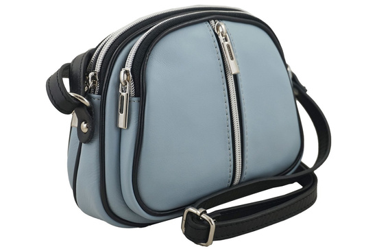 Listonoszka damska skórzana - Barberini's - Niebieska 