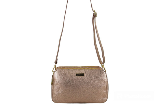 Damska torebka metalizowana - Różowa pudrowa 