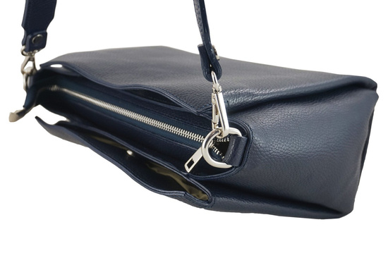 Torebka kuferek na szerokim pasku - Szara ciemna