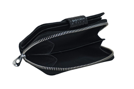 Ekskluzywny portfel damski lakierowany - Czarny