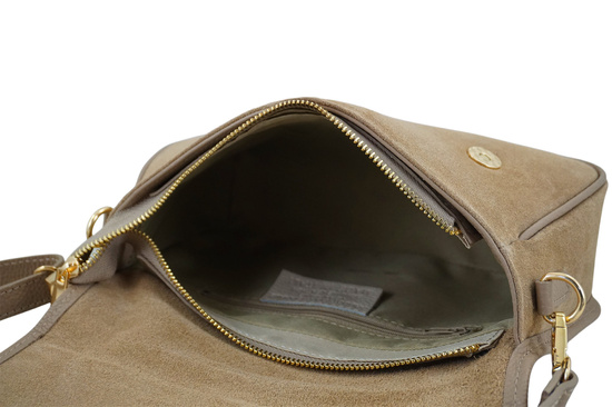 Zamszowa torebka damska Barberinis - Beżowa 