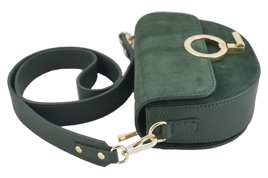 Modna torebka wizytowa skórzana - Szara ciemna 