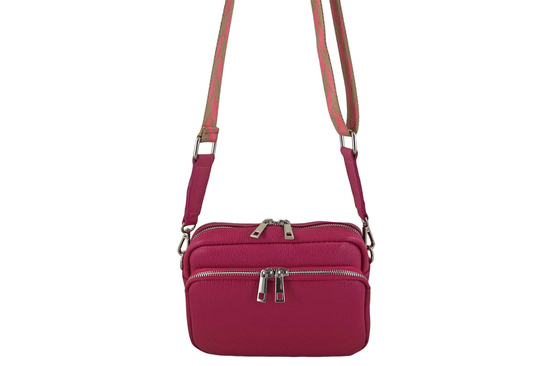Torebka damska z ozdobnym paskiem - Fuksja 