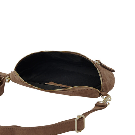 Zamszowa nerka damska Barberinis - Beżowa ciemna 