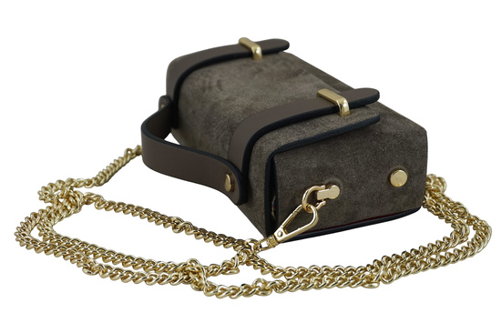 Zamszowa torebka Barberinis wizytowa - Beżowa ciemna