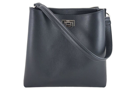 Duża torba damska skórzana na ramię - Brązowa jasna