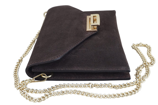 Stylowa kopertówka zamszowa Barberinis - Brązowa ciemna 