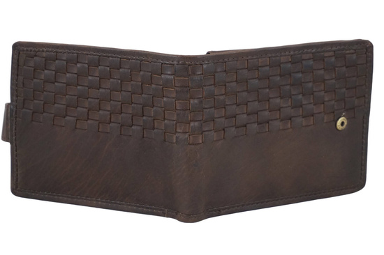 Ekskluzywny portfel męski z zapięciem - Brązowy ciemny 